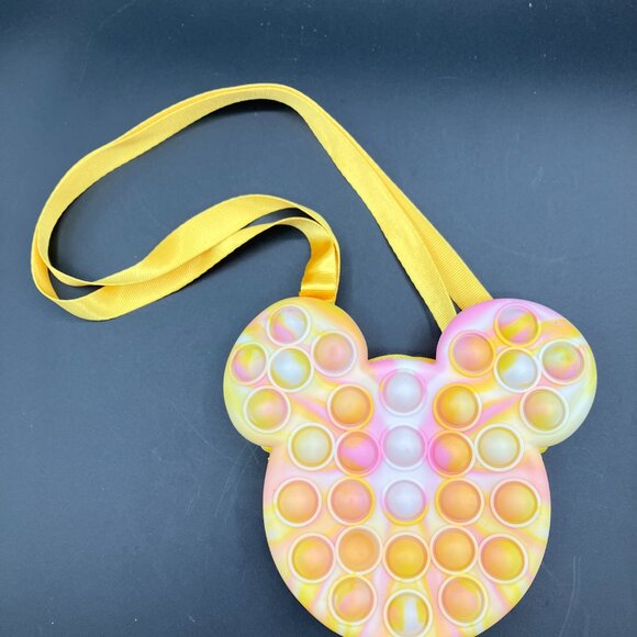 Disney Mickey Tie Dye‎ Yellow Pink Pop It Girls Kids Purse Handbag - Picture 2 of 6
